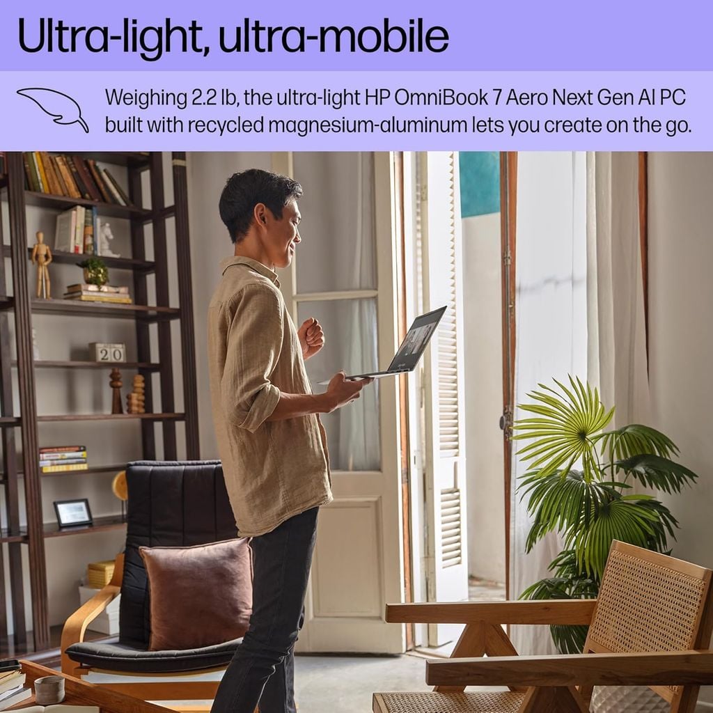 Laptop ‎HP OmniBook 7 Aero Next Gen AI 13-bg1000nr (Ryzen AI 5 340 APU, 16GB RAM, 512GB SSD, 13.3