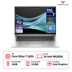 Laptop HP EliteBook 840 G11 (Intel Core Ultra 7 165U, 16GB RAM, 512GB SSD, 14 inch WUXGA, Win 11, Silver)