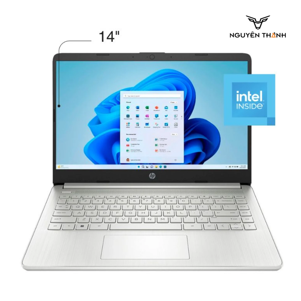 Laptop HP 14-dq6011dx (Intel N150, 8GB RAM, 128GB UFS, 14” HD, Windows 11, Natural Silver)