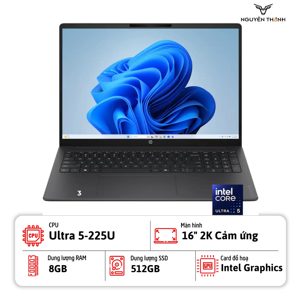 Laptop HP OmniBook 3 16 (Ultra 5 225U, 16GB RAM, 512GB SSD, 16