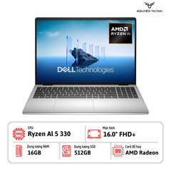 Laptop Dell 16 DC16256 (Ryzen Al 5 330, 16GB RAM, 512GB SSD, 16