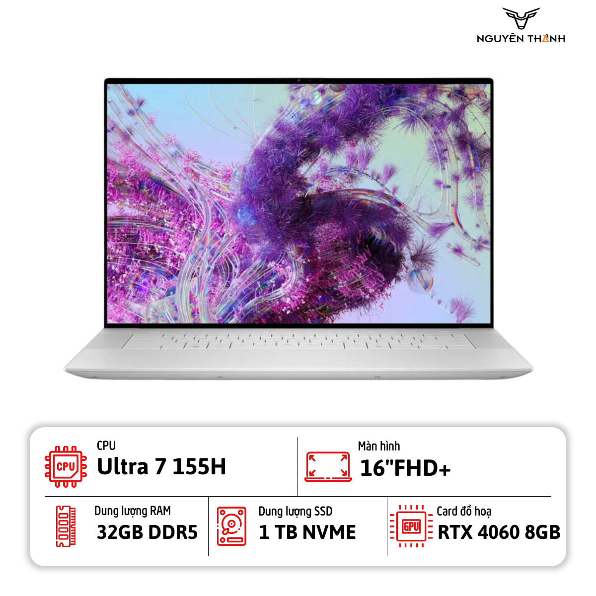Laptop Dell XPS 16 9640 (Ultra 7 155H, 32GB RAM, 1TB SSD, RTX 4060 8GB, 16.3''FHD+, Win 11)