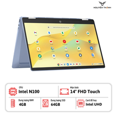 Laptop HP Chromebook x360 14b-cd0130wm (Intel Processor N100, 4GB RAM, 64GB eMMC,14