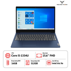 Laptop Lenovo IdeaPad 1 15IRU7 (Core i5-1334U, 16GB RAM, 512GB SSD, 15.6″ FHD, Win 11, Abyss Blue)