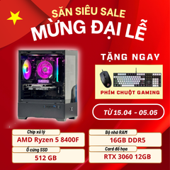 Máy tính Gaming - Đồ hoạ AMD Ryzen 5 8400F  | RAM 16GB | VGA RTX 3060 12GB