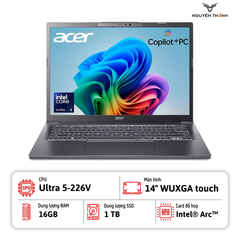Laptop Acer Aspire 14 AI (Ultra 5-226V, 16GB RAM, 1TB SSD, 14