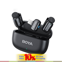BOYA Mini 03 - Micro Đầu Ngón Tay Không Dây, Kẹp Áo, Dùng Cho Điện Thoại Type-C/ Lightning, Bắt Xa 100m, Chống Ồn (2 Mic + Hộp sạc )