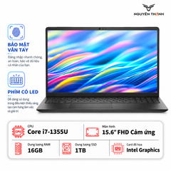 Laptop Dell 15 DC15250 Cao Cấp Vân Tay, Phím LED  (i7-1355U, 16GB RAM, 1TB SSD, 15.6