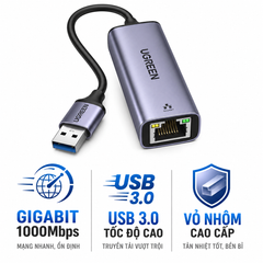 Cáp USB 3.0 To LAN Gigabit Ugreen 50922 Vỏ Nhôm