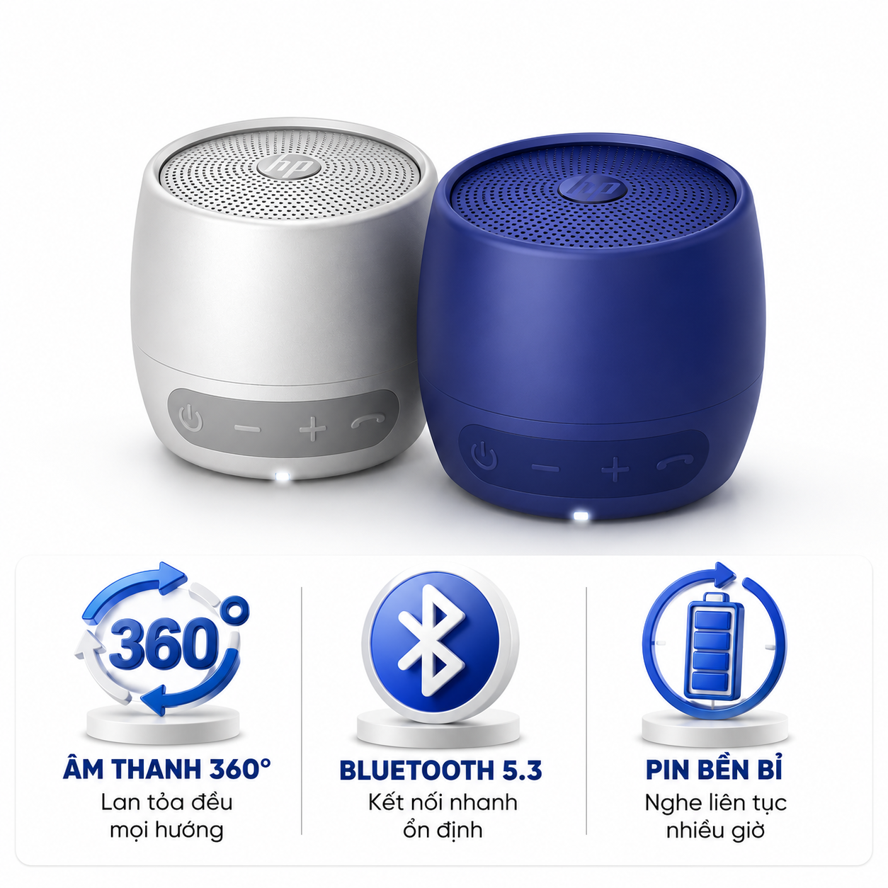 Loa HP Bluetooth 360 Chính Hãng (Silver/Blue) | Nguyên Thành