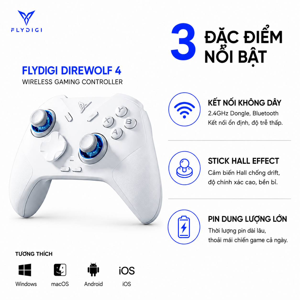 Tay cầm chơi game FLYDIGI Direwolf 4 – Wireless Gaming Controller