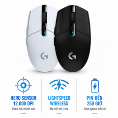 Chuột không dây Logitech G304 LIGHTSPEED Wireless (Trắng/ Đen)