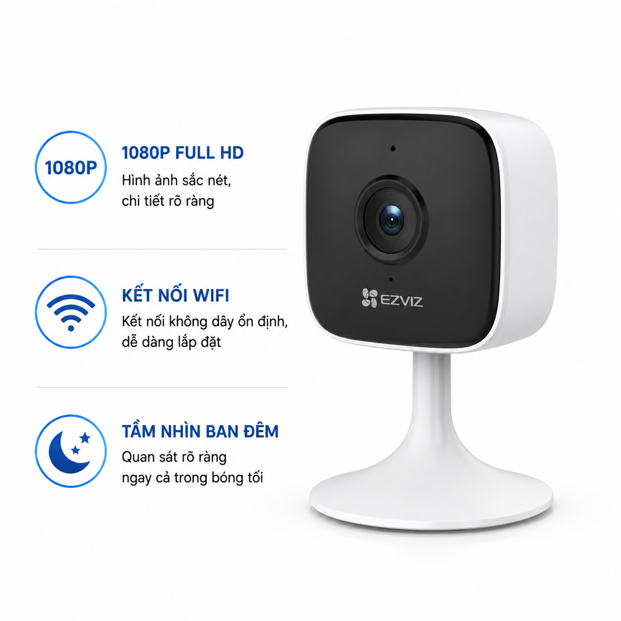 Camera Wifi EZVIZ H1C 1080p - Nhỏ Gọn, Sắc Nét