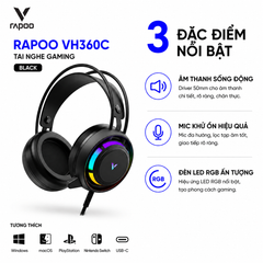 Tai nghe RAPOO VH360C Black _12964