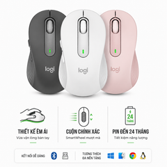 Chuột không dây Logitech M650 Signature Graphite (USB/Bluetooth/Pin AA)