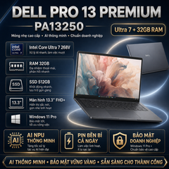 Laptop Dell Pro 13 Premium PA13250 (Ultra 7 268V, 32GB RAM, 512GB SSD, 13.3''FHD+, Win 11 Pro, Gray)