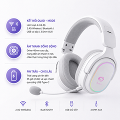 Tai Nghe Gaming AKKO Verge S9 Ultra White (Quad-Mode)