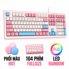 BÀN PHÍM GAMING CÓ DÂY AULA S102 (4739) (Phiên bản Hồng + Xanh dương)