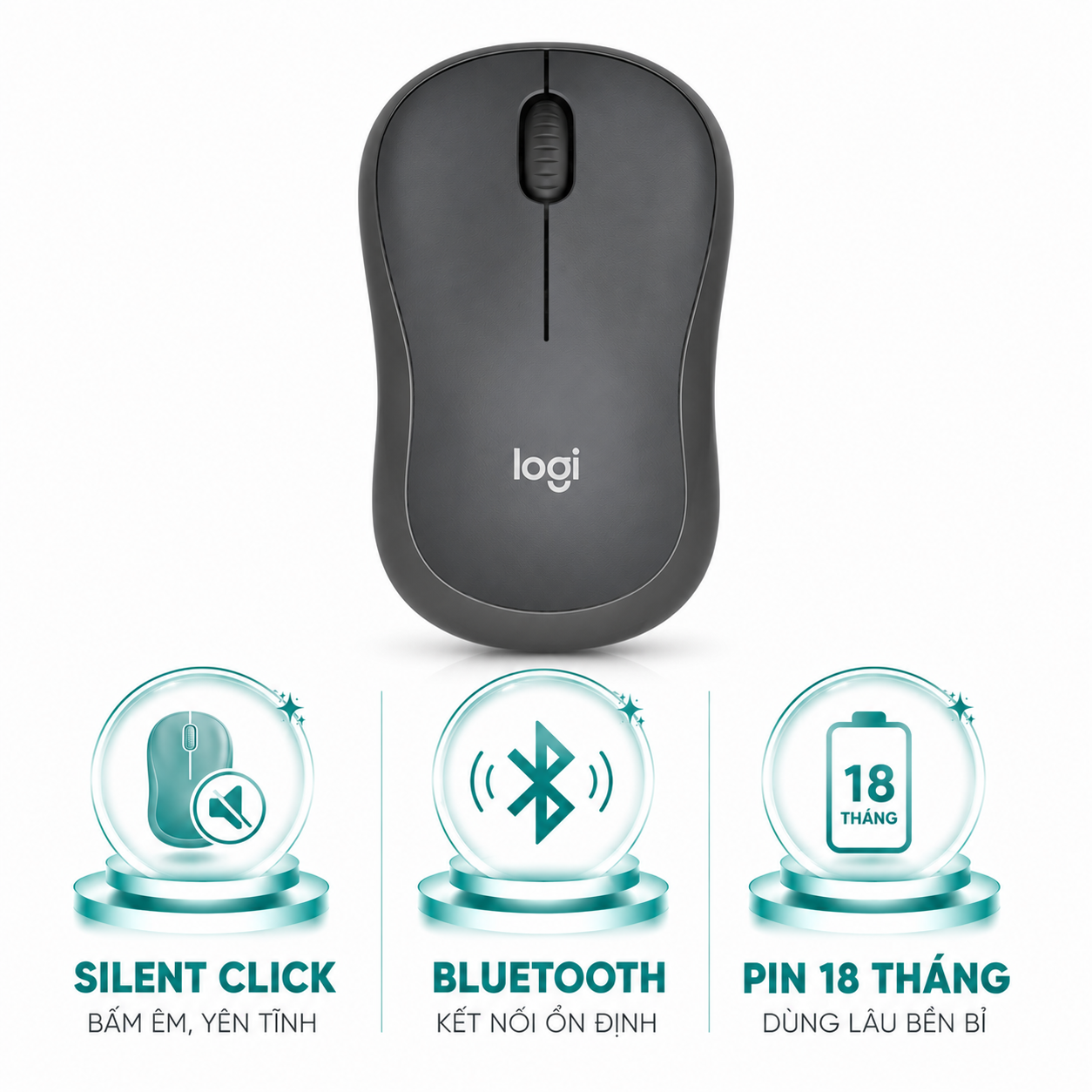 Chuột không dây Logitech M241 Silent Bluetooth Graphite