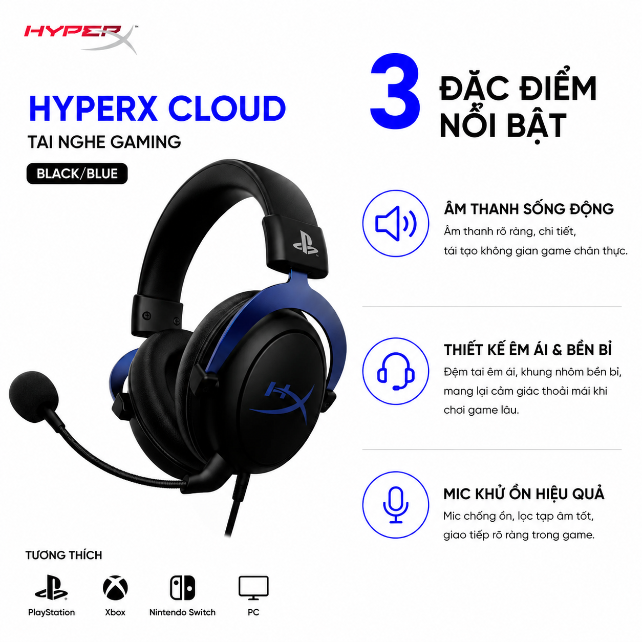 Tai nghe Hyper X Cloud