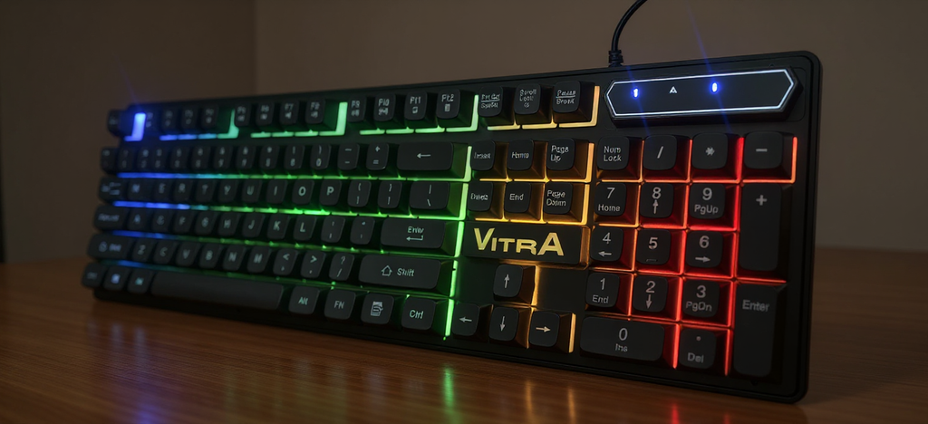 Bàn phím Vitra LK06 Black Multimedia Rainbown LED Blackit