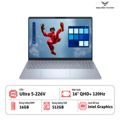 Laptop Dell 16 Plus DB16250 (Ultra 5 226V, 16GB, 512GB SSD, 16.0 inch QHD+, 120Hz, Win 11, Ice Blue, Vỏ nhôm)