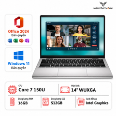 Laptop Dell 14 DC14250_71083580 (Intel Core 7 150U, 16GB RAM,  512GB SSD, 14 inch WUXGA, Win 11, Office, Bạc)