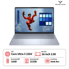 Laptop Dell 16 Plus DB16250 (Intel Core Ultra 5 226V, RAM 16GB, SSD 512GB, 16 inch 2.5K, Win 11, Xanh)