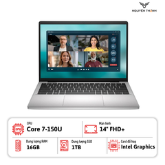Laptop Dell 14 DC14250 (Intel Core 7 150U, 16GB RAM,  1TB SSD, 14 inch WUXGA, Win 11, Bạc)