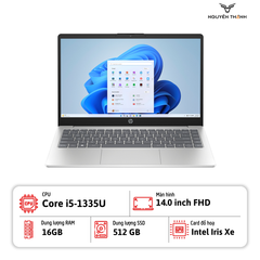 Laptop HP 14s-ep0112TU 8C5L1PA (Intel Core i5-1335U, RAM 16GB, SSD 512GB, Intel Iris Xe, 14 inch FHD, Win 11, Bạc)