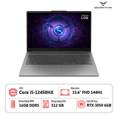 Laptop Lenovo LOQ 15IAX9 (Core i5-12450HX, 16GB, 512GB, RTX 3050 6GB, 15.6