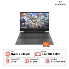 Laptop HP Gaming Victus 15-fb3093dx (Ryzen 7 7445HS, 16GB RAM, 512GB SSD, RTX 4050 6GB, 15.6
