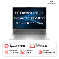 Laptop HP ProBook 465 G11 (AMD Ryzen 7 7735U, 16GB RAM, 512GB SSD, 16