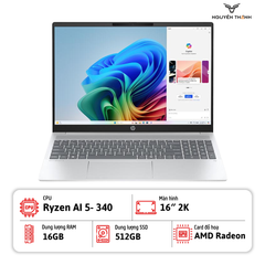 Laptop HP OmniBook 5 16-ag (Ryzen AI 5 340, 16GB RAM, 512GB SSD, 16.0