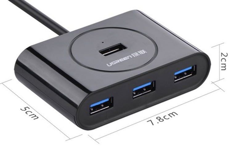 Bộ Chia 4 Cổng USB 3.0 Ugreen 20291 – Tốc Độ 5Gbps, Dây Dài 1m Tiện Lợi