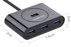 Bộ Chia 4 Cổng USB 3.0 Ugreen 20291 – Tốc Độ 5Gbps, Dây Dài 1m Tiện Lợi