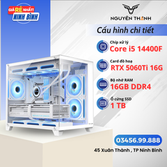 PC Pure Ice Cube Intel Core i5 14400F | RAM 16GB | VGA RTX 5060Ti 16GB | Kèm Tản Nhiệt Nước AIO siêu mát