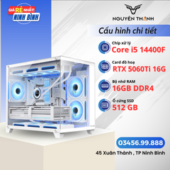 PC Pure Ice Cube Intel Core i5 14400F | RAM 16GB | VGA RTX 5060Ti 16GB | Kèm Tản Nhiệt Nước AIO siêu mát