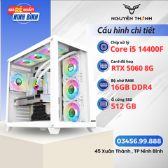PC Arctic Dream Intel Core i5 14400F | RAM 16GB | VGA RTX 5060 8G | Kèm Tản Nhiệt Nước AIO siêu mát