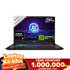 Laptop MSI Katana A17 AI B8VF-895US ( Ryzen 9 8945HS, 32GB RAM, 1 TB SSD, RTX 4060 8GB GDDR6, 17.3