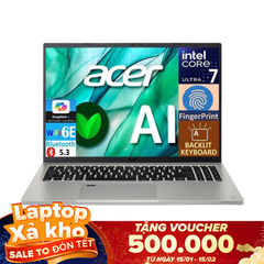 Laptop Acer Aspire Vero 16 AV16-51P-7063 (Intel Core Ultra 7 155U, 16GB RAM, 512GB SSD, 16