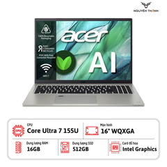 Laptop Acer Aspire Vero 16 AV16-51P-7063 (Intel Core Ultra 7 155U, 16GB RAM, 512GB SSD, 16