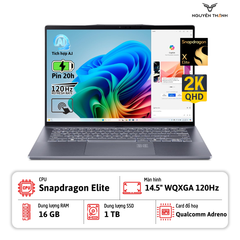 Laptop Acer Swift 14 Al SF14-11T-X3RZ (Snapdragon Elite, 16GB RAM, 1TB SSD, 14.5