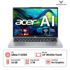 Laptop Acer Swift Go 14 SFG14-73T-75FA (Ultra 7 155H, 16GB RAM, 2TB SSD, 14