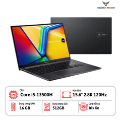 Laptop Asus Vivobook 15 OLED - A1505VA-MA468W (Intel Core i5-13500H, 16GB, 512GB, Intel Iris Xe, 15.6 inch 2.8K, Win 11, Đen)