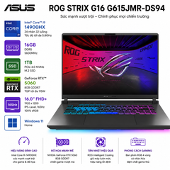 Laptop ASUS ROG STRIX G16 G615JMR-DS94 (Intel Core i9-14900HX, 16GB RAM, 1TB SSD, NVIDIA GeForce RTX 5060 8GB, 16.0