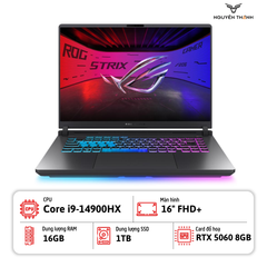 Laptop ASUS ROG STRIX G16 G615JMR-DS94 (Intel Core i9-14900HX, 16GB RAM, 1TB SSD, NVIDIA GeForce RTX 5060 8GB, 16.0