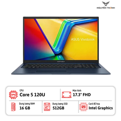Laptop Asus VivoBook 17 F1704V (Intel Core 5 120U, 16GB RAM, 512GB SSD, 17.3