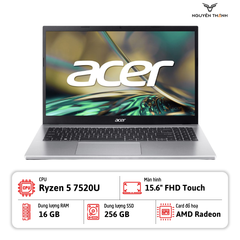 Laptop Acer Aspire 3 15 A315-24PT-R288 (AMD Ryzen 5 7520U, 16GB RAM, 256GB SSD, 15.6