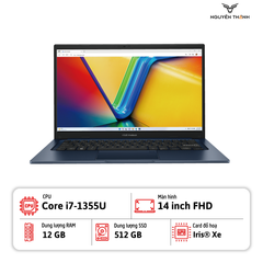 Laptop Asus Vivobook X1404V (Core i7-1355U, 12GB RAM, 512GB SSD, 14.0